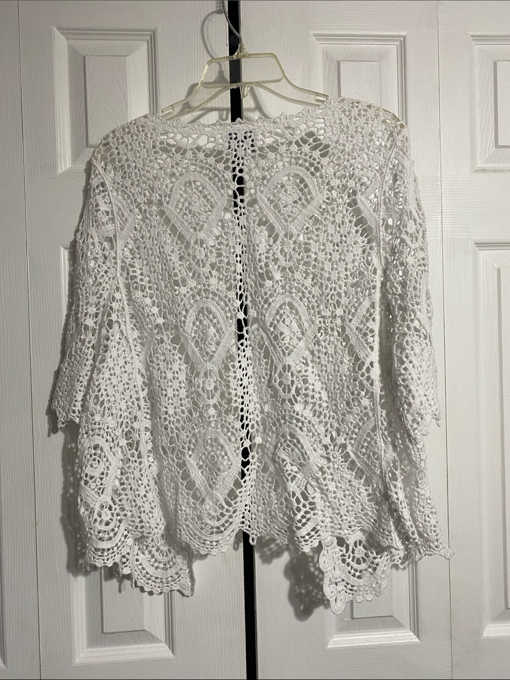 CUTE Rabbit Rabbit Rabbit white cotton lace cardigan sweater top size XL - Picture 4 of 7